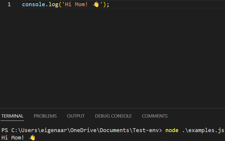 console.log statement in JavaScript