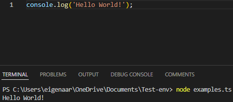 console.log statement in TypeScript